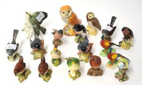 Collection of various Beswick birds (18), tallest 13cm including 2105, Greenfinch, 980, Robin etc