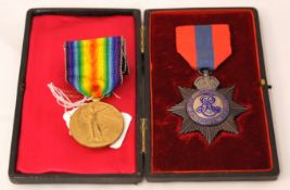 Elkington Faithful Service Medal Edward VII in fitted box inscribed `Imperial Service Medal`, a