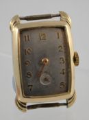 Gents yellow metal Deco wrist watch (lacks strap) a/f