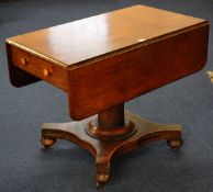 Victorian mahogany pedestal Pembroke table