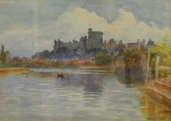 Arthur Ellis watercolour `Thames at Windsor` signed 20cm x 29cm