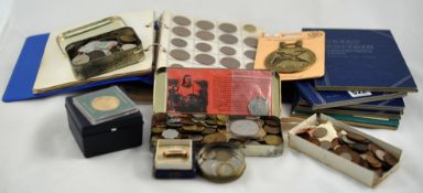 A collection of various general English coins in 8 albums together with various loose coins