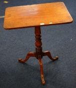 19th century mahogany tripod wine table with tip up top