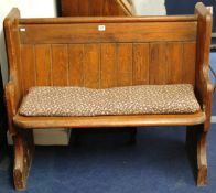 Old small pitch pine pew, 98cm