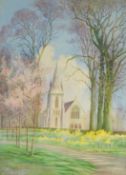 Fredrick T.Pedrick watercolour `Beaumont Park, Plymouth`, 54cm x 59cm