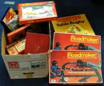 A quantity of old games including Subbuteo Rugby, Road Maker, etc