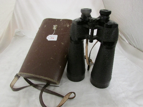 Large pair of binoculars - L & G 40 X 70 INT "Cross Channel", in simulated pigskin carry case