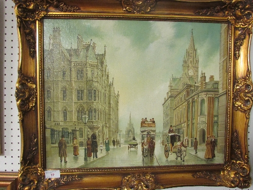 `Albert Squ. Manchester 1890` - oil on canvas, signed Steven Scholes lower right, titled verso