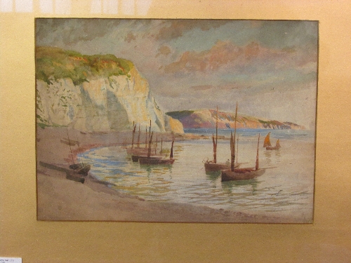 An early 20th century watercolour, titled `Beer Harbour` in pencil lower left, 26cm x 35cm in a