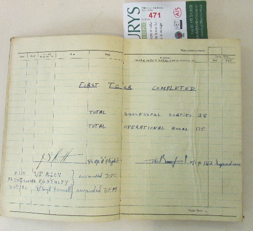 RAF Observer`s and Air Gunner`s Flying Log Book, 1335138 Sgt Higgs. WG, entries for 1942 and 1943