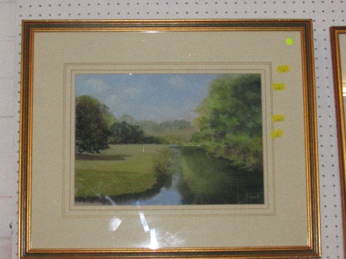 Jean Severwright, `River Otter, Otterton`, pastel, monogram bottom right, (24.5cm x 34.5cm) F&G