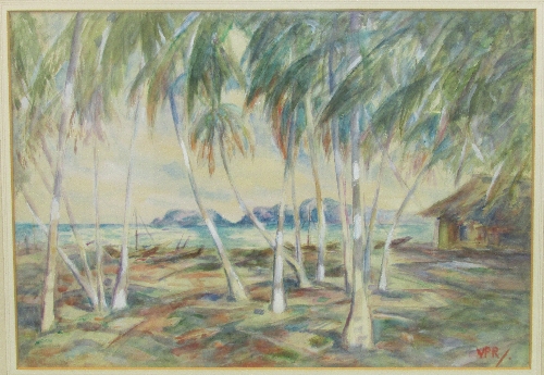 Victoria Patricia Helena Ramsay (Lady Patricia Ramsay 1886-1974) `By the Ceylon Shore`, watercolour,