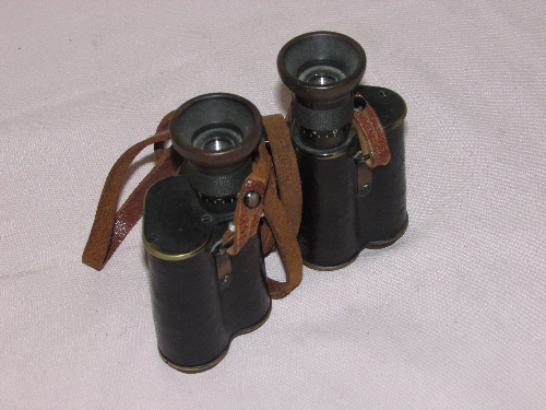 Carl Zeiss Jena binoculars inscribed K Cartwright 6th Rifle Bgde