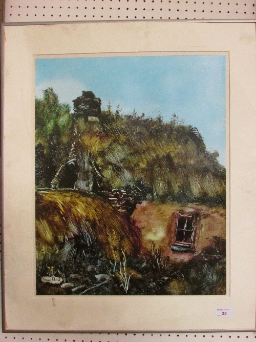 Geoff Rhind, `Achill derelict`, oil on card, 40cm x 51cm, framed (with paper label verso `Royal