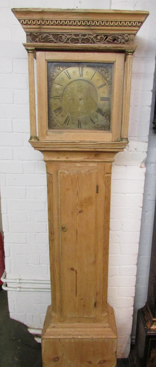 A late 17th century twelve hour striking long case clock by Henry Deeme of Honiton, the square brass