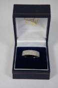 9ct White Gold Diamond ladies Dress Ring, size J