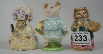 Beswick Beatrix Potter Figures Cousin Ribby, Little pig robinson, Lady mouse (3)