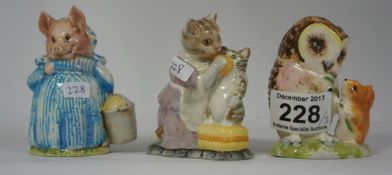 Beswick Beatrix Potter figures Tabitha Twitchet and Mis Moppet, Old Mr Brown, Aunt Petitoes BP3B (