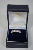 9ct gold Diamond and Yellow precious 3 stone ring, size N