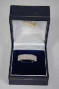 9ct White Gold Diamond Ladies Dress Ring, size M