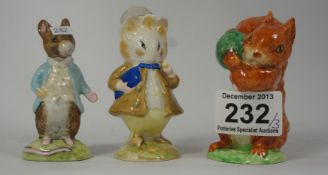 Beswick Beatrix Potter Figures squirrel nutkin, Amiable, Johnny Town mouse BP3B (3)