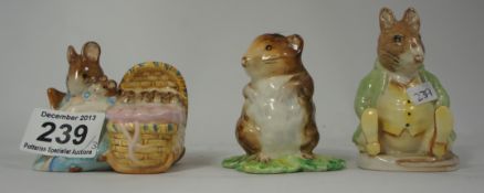 Beswick Beatrix Potter Figures Samuel whiskers, Timmy Willy from Johnny town mouse,  hunca munca