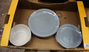 Royal Doulton Aegean Dinner Wares to include Dinner Plates, Side Plates and Soup / Cereal Bowls (