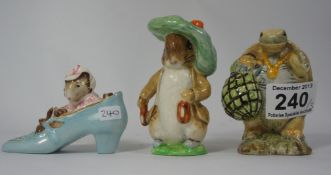 Beswick Beatrix Potter Figures Mr Olderman Ptolemy, Benjamin Bunny, Old woman who lived in a shoe