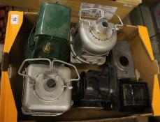 A collection of various Vintage British old railway lamps (6) (Later repainted)