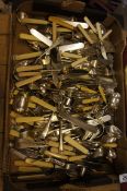 A collection of various Silver plated cutlery