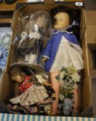A collection of old dolls and various European costumes (4)