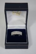9ct Ladies White Gold Diamond Ring, Size J