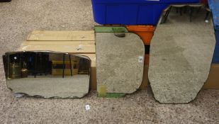 3 bevelled edged art deco wall mirrors