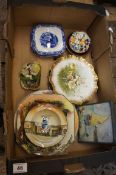 A collection of pottery to include Royal Doulton Seriesware, Doulton Burslem flower plates, Abbey