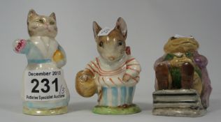 Beswick Beatrix Potter Figures Mrs Tittlemouse, Mr Jackson, Tabitha Twitchet BP3B (3)