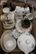A collection of various pottery items to include Royal Doulton Fairfax Dessert Set, Johnson Bros