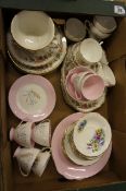 A collection of pottery to include Delphine china tea set, and Grafton Malvan part dinnerware