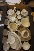 A collection of various pottery to include Johnson brother eternal beau coffee and tea ware, Royal