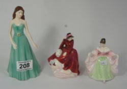 Royal Doulton figures Leo HN5340 from signs of the Zodiac, Miniature Emma HN3208 and Sara HN3219  (