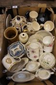 A collection of various pottery to include Teapots and part china tea services etc.