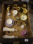 A collection of various pottery to include, Paragon figures, 4 wood and Sons Toby jugs, Wedgwood