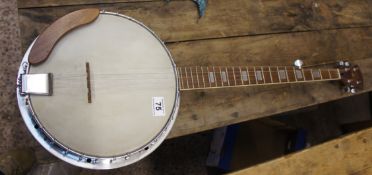 Japanese 5 String Banjo , no makers mark, made in Japan label to rear