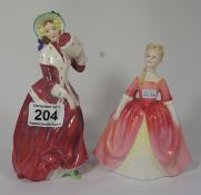 Royal Doulton figures Christmas Morn HN1992 and Debbie HN2400  (2)