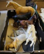 A collection of Beswick Horses for restoration to include large Palomino racehorse, Black Beauty &