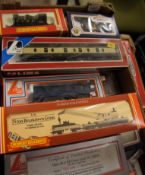 A collection of trains Hornby Bachmman Lema trains and carriages approx 11 in total
