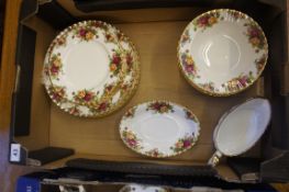 A collection of Royal Albert Old Country Rose, to consist of dinner plates, side plates, gravy