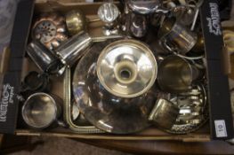 A collection of Silver plated EPNS items to include Teapot, Comport, Cutlery, Tankards, Etc