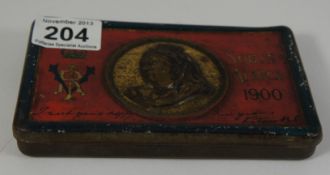 Queen Victoria New year gift tin dated 1900
