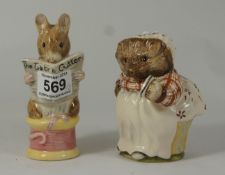 Royal Albert large size Beatrix Potter figures Mrs Tiggywinkle and The Tailor of Gloucester (2)
