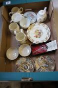 A collection of pottery to include Royal Doulton bunnykins nursery Ware, Wedgwood Beatrix Potter